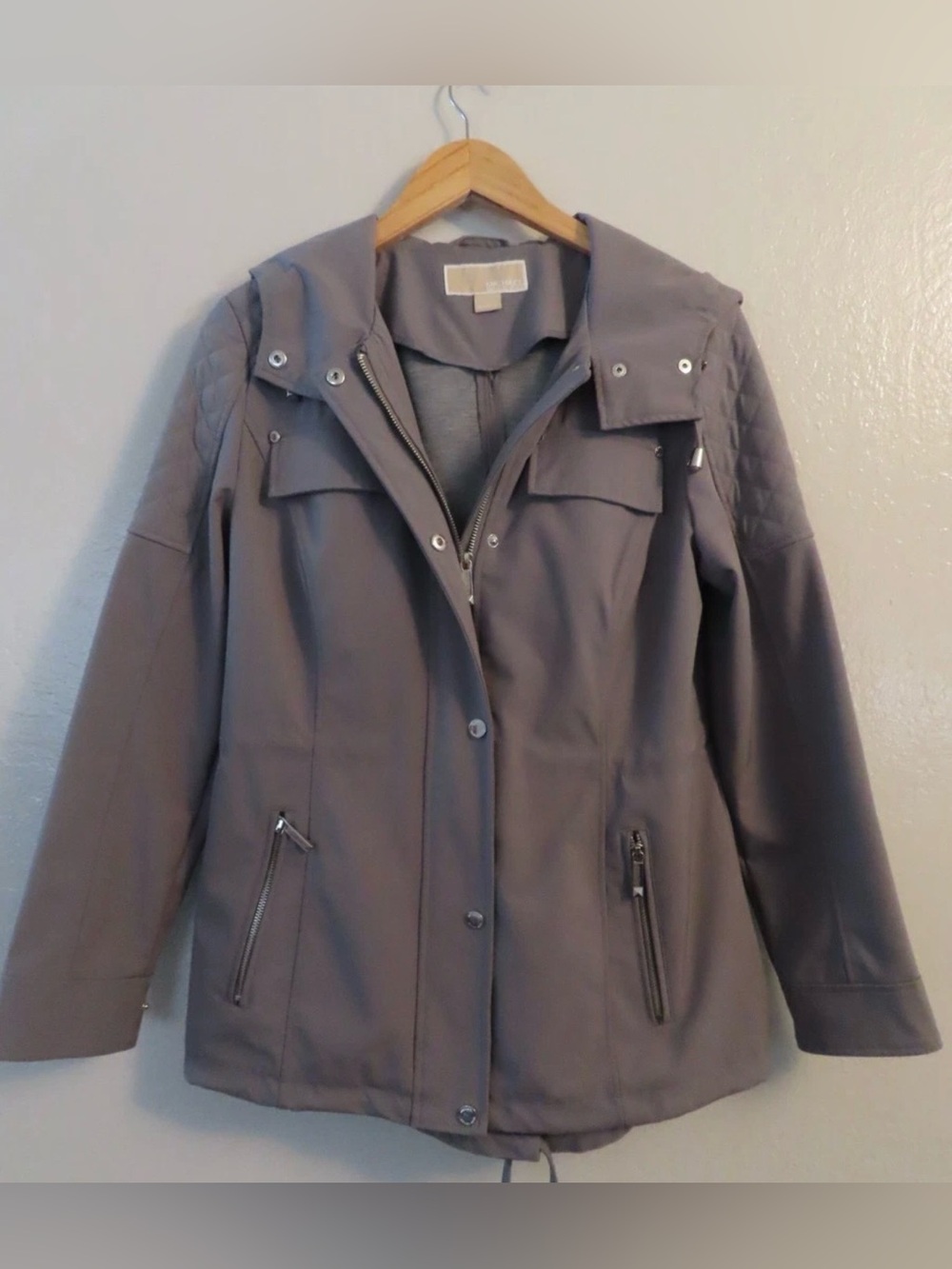Michael Kors Women's Gray Hooded Utility Jacket